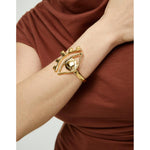Bangle Bracelet with a Striking Central Eye - PUL2598ORO-UNO de 50-Renee Taylor Gallery