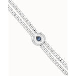 Ser Intuitiva Silver Two-Strand Beaded Bracelet with an Azul Eye-Shaped Charm - PUL2599AZUMTL0M-UNO de 50-Renee Taylor Gallery