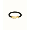 Ser Imparable Leather Braided Bracelet with Golden Clasp - PUL2604ORONGR0-UNO de 50-Renee Taylor Gallery