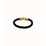 Ser Imparable Leather Braided Bracelet with Golden Clasp - PUL2604ORONGR0-UNO de 50-Renee Taylor Gallery
