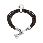 Leather Bracelet with Silver Sphere - PUL2605MARMTL-UNO de 50-Renee Taylor Gallery