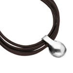 Leather Bracelet with Silver Sphere - PUL2605MARMTL-UNO de 50-Renee Taylor Gallery
