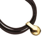 Leather Bracelet with Gold Sphere - PUL2605MARORO-UNO de 50-Renee Taylor Gallery