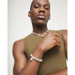 Silver Beaded Bracelet with Small and Large Beads - PUL2608MTL000-UNO de 50-Renee Taylor Gallery