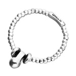 Silver Elastic Beaded Bracelet with Small and Large Beads - PUL2609MTL000-UNO de 50-Renee Taylor Gallery