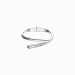Silver Bangle Bracelet with Intertwined Organic Shapes - PUL2630MTL-UNO de 50-Renee Taylor Gallery