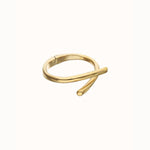 Golden Bangle Bracelet with Intertwined Organic Shapes - PUL2630ORO-UNO de 50-Renee Taylor Gallery