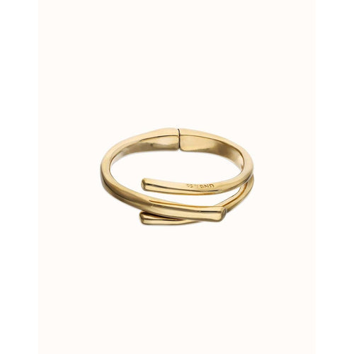 Golden Bangle Bracelet with Three Intertwined Organic Shapes - PUL2631ORO-UNO de 50-Renee Taylor Gallery