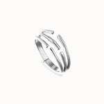 Silver Bangle Bracelet with Multiple Intertwined Organic Shapes - PUL2633MTL-UNO de 50-Renee Taylor Gallery