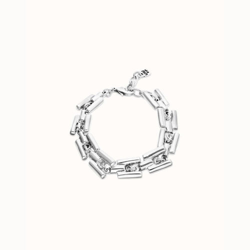 Silver Square Links Chain Bracelet - PUL2635MTL-UNO de 50-Renee Taylor Gallery