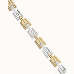 Square Links Chain Golden and Silver bracelet - PUL2635OROMTL-UNO de 50-Renee Taylor Gallery