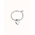 Silver Bead Bracelet with Heart Detail - PUL2636MTL-UNO de 50-Renee Taylor Gallery