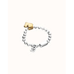 18k Gold Plated Bead Bracelet with Heart Detail – PUL2636OROMTL-UNO de 50-Renee Taylor Gallery