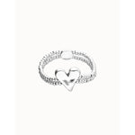 Silver Double Elastic Bracelet with Heart Detail - PUL2637MTL-UNO de 50-Renee Taylor Gallery