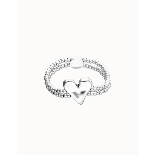 Silver Double Elastic Bracelet with Heart Detail - PUL2637MTL-UNO de 50-Renee Taylor Gallery