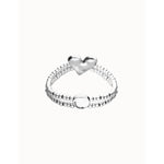Silver Double Elastic Bracelet with Heart Detail - PUL2637MTL-UNO de 50-Renee Taylor Gallery
