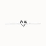 White Leather Bracelet with Silver Heart Detail - PUL2638BLCMTL-UNO de 50-Renee Taylor Gallery
