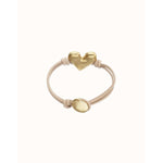 Golden Camel Leather Bracelet with Heart Detail - PUL2638CAMORO-UNO de 50-Renee Taylor Gallery