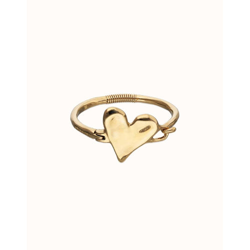 Golden Semi-Rigid Bracelet with Heart Detail - PUL2639ORO-UNO de 50-Renee Taylor Gallery