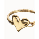 Golden Semi-Rigid Bracelet with Heart Detail - PUL2639ORO-UNO de 50-Renee Taylor Gallery