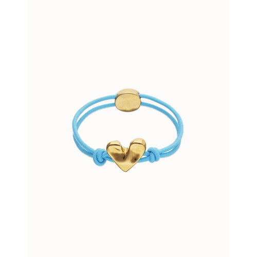 Blue Elastic Thread Bracelet with Golden Heart - PUL2641AZUORO-UNO de 50-Renee Taylor Gallery