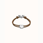 Brown Elastic Thread Bracelet with Silver Heart- PUL2641MARMTL-UNO de 50-Renee Taylor Gallery