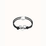 Black Elastic Thread Bracelet with Silver Heart - PUL2641NGRMTL-UNO de 50-Renee Taylor Gallery