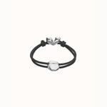 Black Elastic Thread Bracelet with Silver Heart - PUL2641NGRMTL-UNO de 50-Renee Taylor Gallery