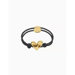Black Elastic Thread Bracelet with Golden Heart- PUL2641NGRORO-UNO de 50-Renee Taylor Gallery