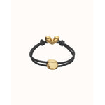 Black Elastic Thread Bracelet with Golden Heart- PUL2641NGRORO-UNO de 50-Renee Taylor Gallery