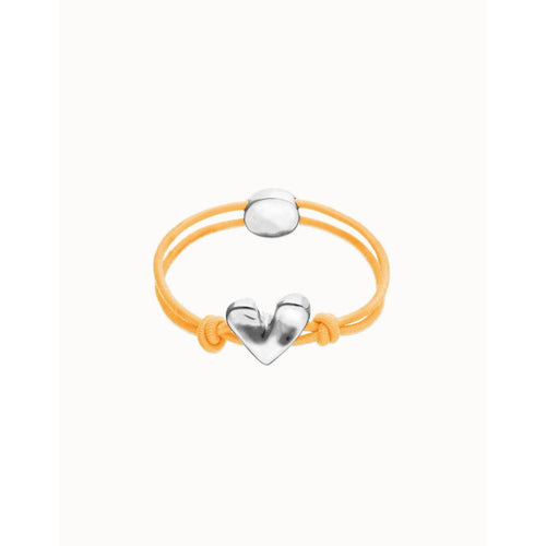 Orange Elastic Thread Bracelet with Silver Heart - PUL2641NRJMTL-UNO de 50-Renee Taylor Gallery