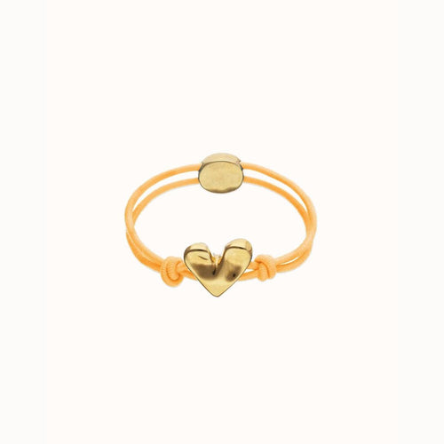 Orange Elastic Thread Bracelet with Golden Heart - PUL2641NRJORO-UNO de 50-Renee Taylor Gallery
