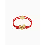 Red Elastic Thread Bracelet with Golden Heart - PUL2641ROJORO-UNO de 50-Renee Taylor Gallery