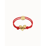 Beat Red Elastic Thread Bracelet with 18k Gold Plated Heart - PUL2641ROJORO-UNO de 50-Renee Taylor Gallery