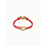 Red Elastic Thread Bracelet with Golden Heart - PUL2641ROJORO-UNO de 50-Renee Taylor Gallery