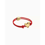 Red Elastic Thread Bracelet with Golden Heart - PUL2641ROJORO-UNO de 50-Renee Taylor Gallery