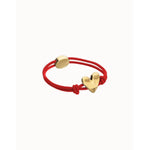 Beat Red Elastic Thread Bracelet with 18k Gold Plated Heart - PUL2641ROJORO-UNO de 50-Renee Taylor Gallery