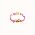 Pink Elastic Thread Bracelet with Golden Heart Charm - PUL2641RSAORO-UNO de 50-Renee Taylor Gallery