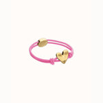 Pink Elastic Thread Bracelet with Golden Heart Charm - PUL2641RSAORO-UNO de 50-Renee Taylor Gallery