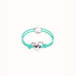 Turquoise Elastic Thread Bracelet with Silver Heart Charm - PUL2641TQSMTL-UNO de 50-Renee Taylor Gallery