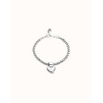 Silver Chain Bracelet with Small Heart Detail - PUL2642MTL-UNO de 50-Renee Taylor Gallery