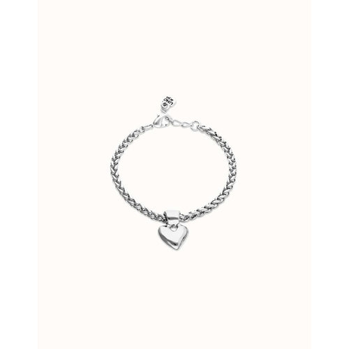 Silver Chain Bracelet with Small Heart Detail - PUL2642MTL-UNO de 50-Renee Taylor Gallery