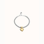 Silver Chain Bracelet with Small Golden Heart Detail - PUL2642OROMTL-UNO de 50-Renee Taylor Gallery
