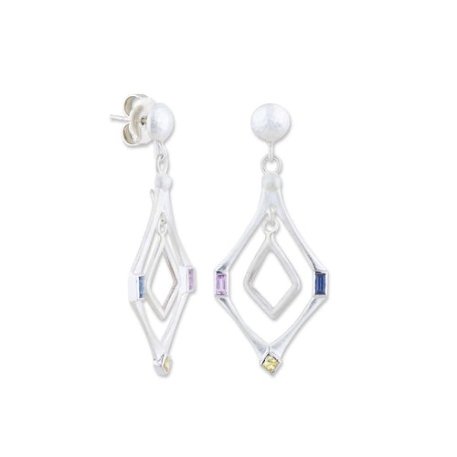 Prismic Earrings with Sapphire by Lika Behar