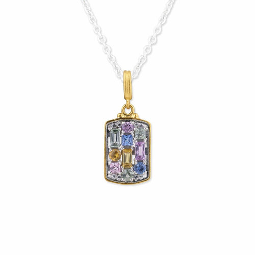 Prismic Dog Tag Necklace with Sapphire by Lika Behar