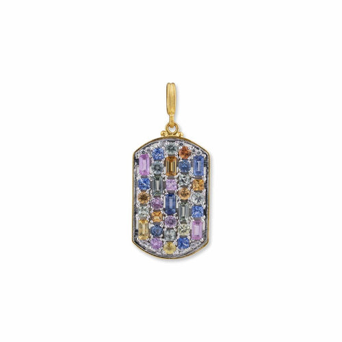 Prismic Dog Tag Necklace with Sapphire by Lika Behar