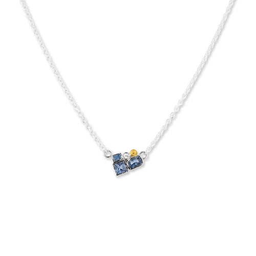 Prismic Cluster Necklace, Blues with Sapphire by Lika Behar