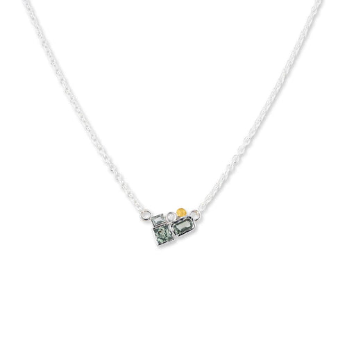 Prismic Scatter Necklace, Greens with Sapphire by Lika Behar