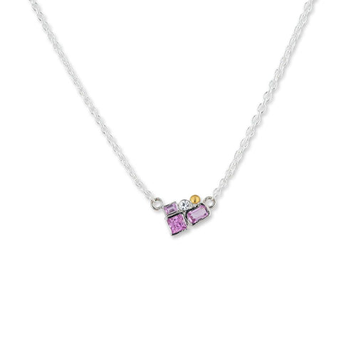 Prismic Scatter Necklace, Pinks with Sapphire by Lika Behar