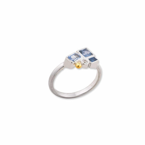 Prismic Cluster Ring, Blues with Sapphire by Lika Behar